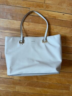 Anne Klein leather tote bag in a nude color